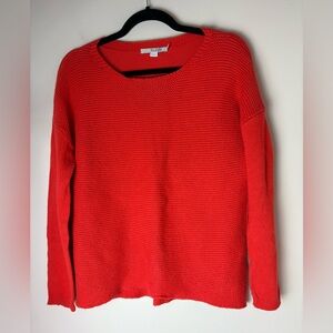 Boden Red Cashmere Blend Textured Knit Dolman Sweater Women’s Size 6